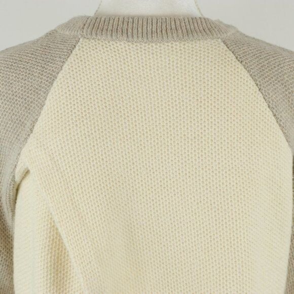 Madewell Province Women's Small Cream Tan Honeycomb Knit Crewneck Sweater - Picture 6 of 10